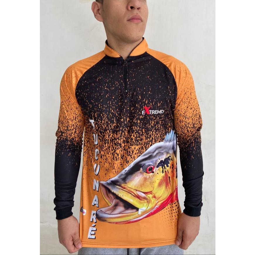 Camisa De Pesca Masculina Manga Longa Proteção Uv50 Tucunaré