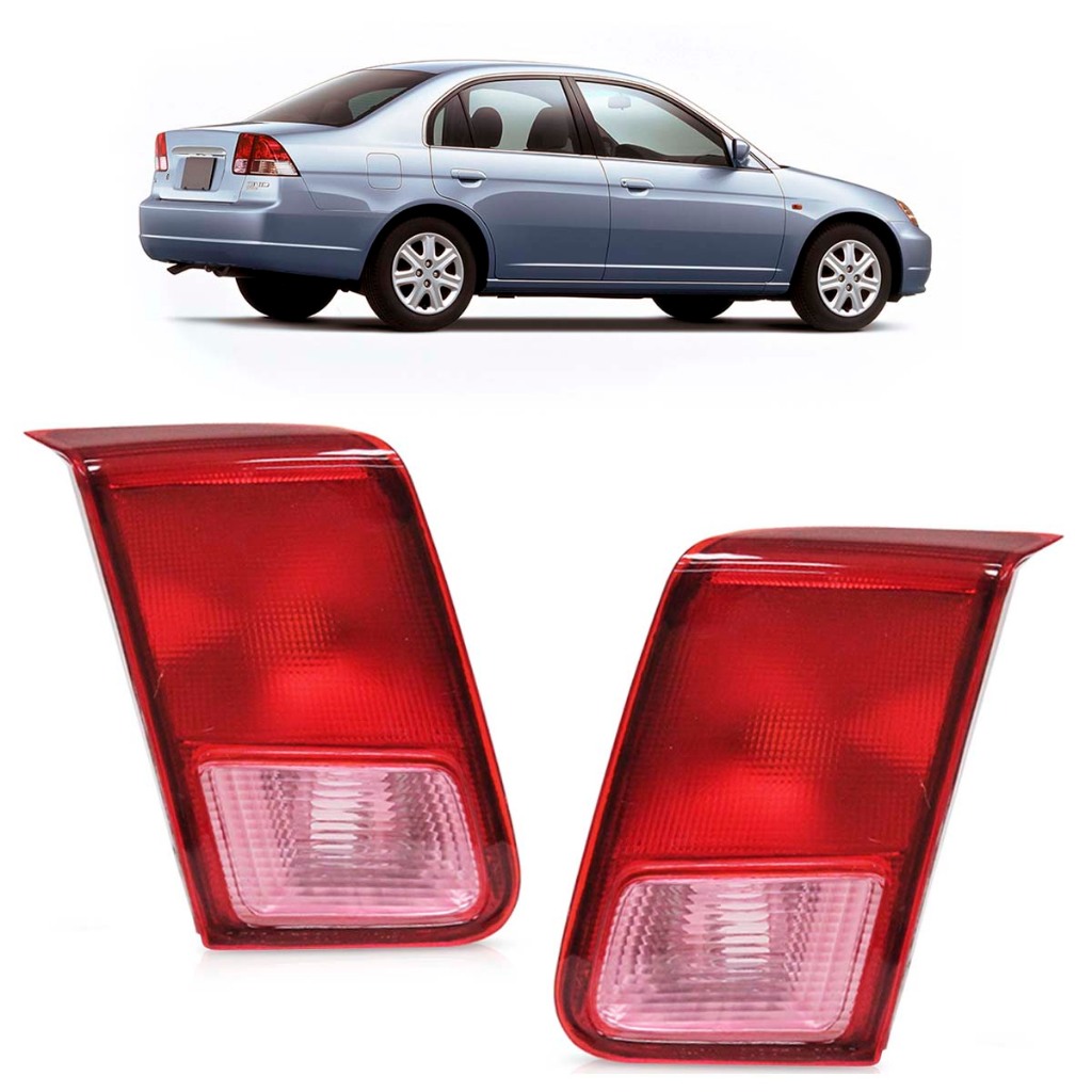 Lanterna Traseira Civic 2001 2002 2003 Bicolor Lente Estriada Acrilico em Oferta na Shopee