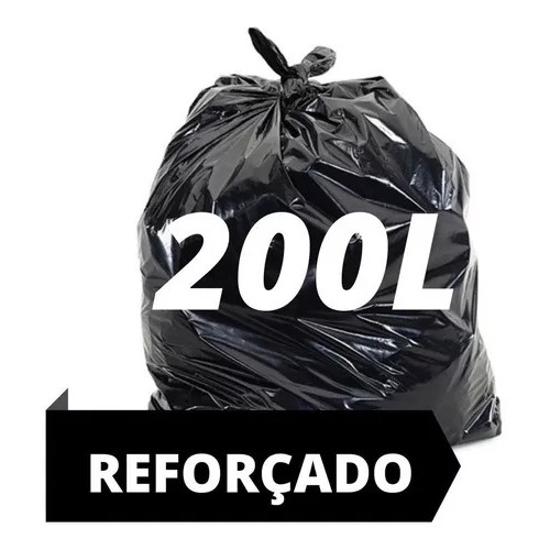 Saco de lixo Preto 200 Litros pacote com 100 ou 50 Unidades - REFORÇADO direto da Fabrica em Oferta na Shopee