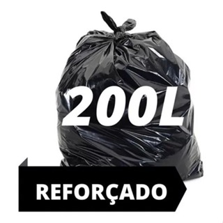 Saco de lixo Preto 200 Litros pacote com 100 ou 50 Unidades - REFORÇADO direto da Fabrica em Oferta na Shopee
