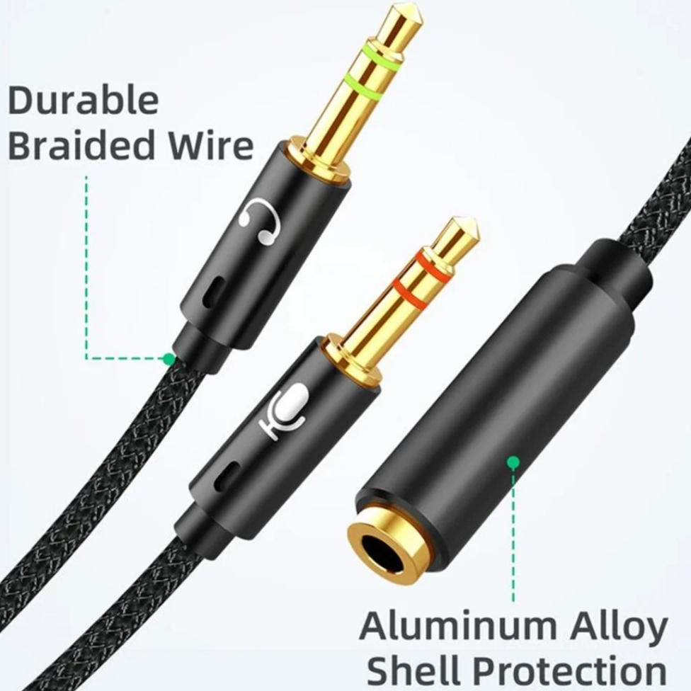 Adaptador P3 x P2 Para Pc Fone E Microfone Duplo Reforçado — imagem 2 de 2