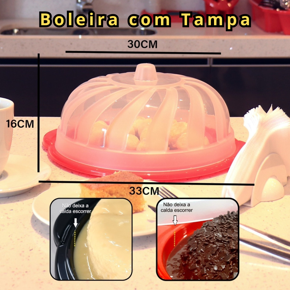 Porta Bolos Boleira com Tampa e Prato Várias Cores Gourmet