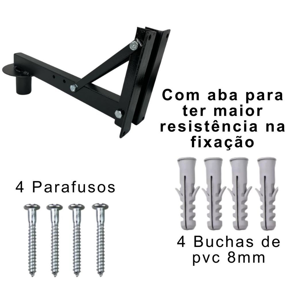 KIT Suporte Regulável P/caixa De Igreja Com Parafuso E Bucha 8MM — imagem 2 de 2