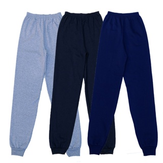 Kit 3 Calças Moletom Flanelado Flanelado Frio Inverno Menina ou Menino Tamanhos 1 ao 16 em Oferta na Shopee