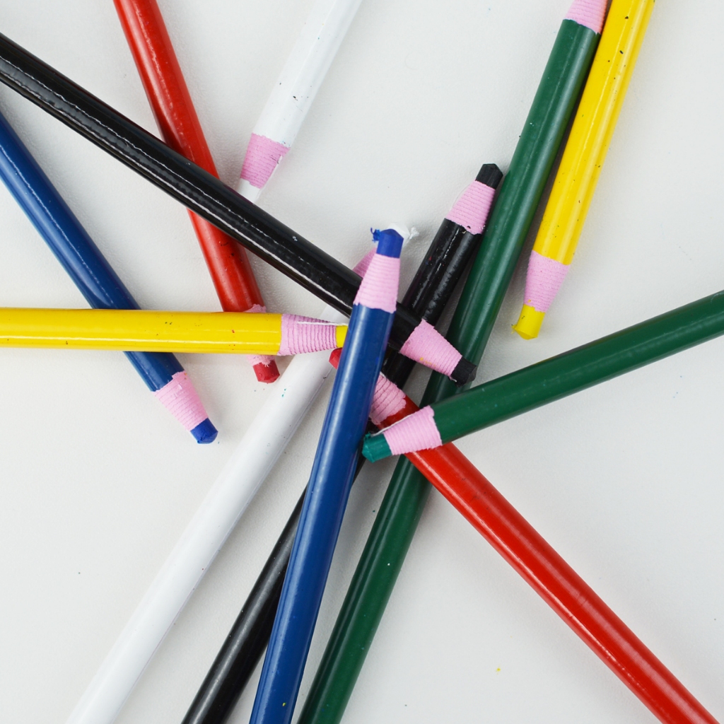 Lápis Marcador de Tecido Giz Alfaiate Marcar Riscar Tecido Patchwork Costura Diversas Cores em Oferta na Shopee