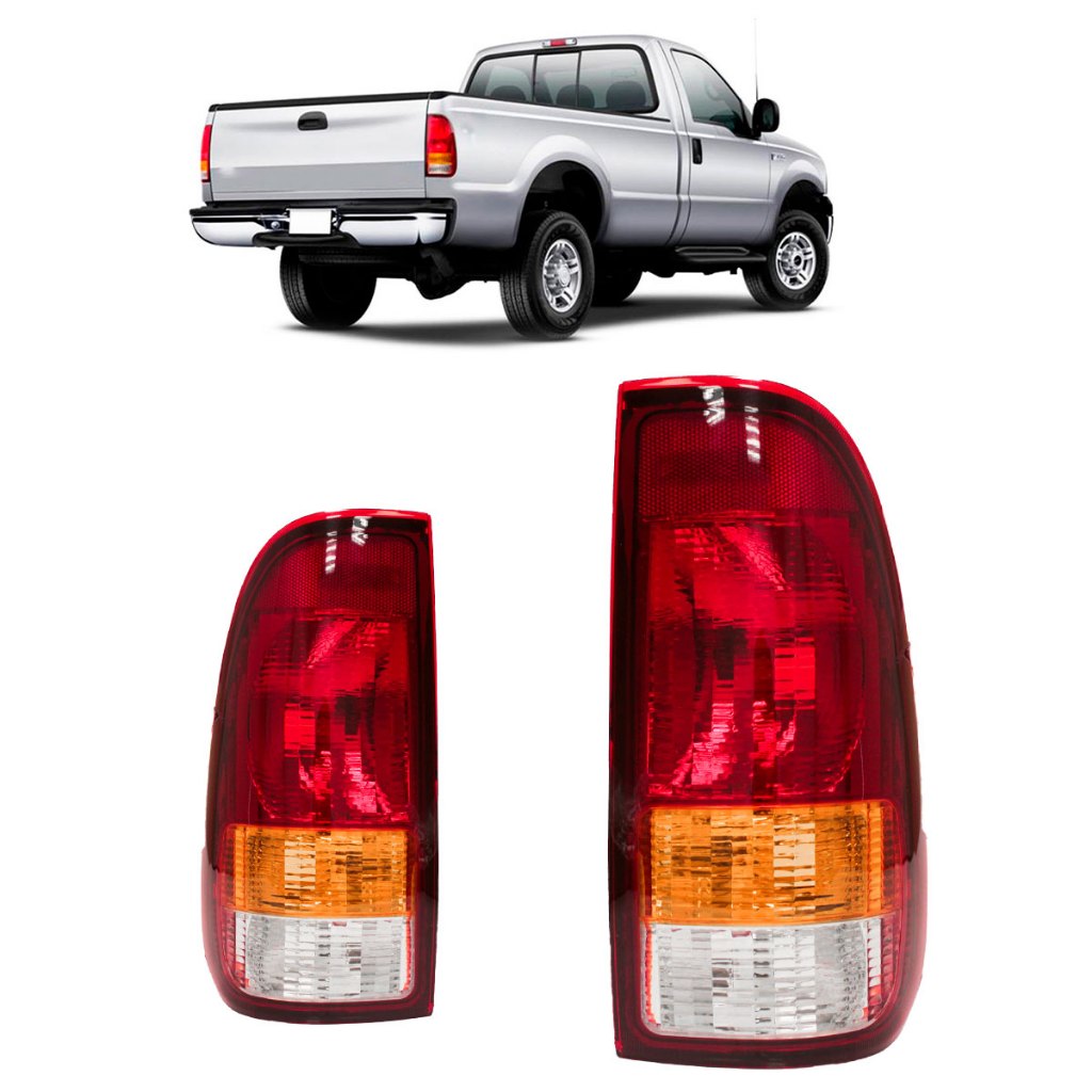 Lanterna Traseira F250 1998 1999 2000 2001 2002 2003 2004 A 2011 Tricolor Lente Estriada Acrílico em Oferta na Shopee