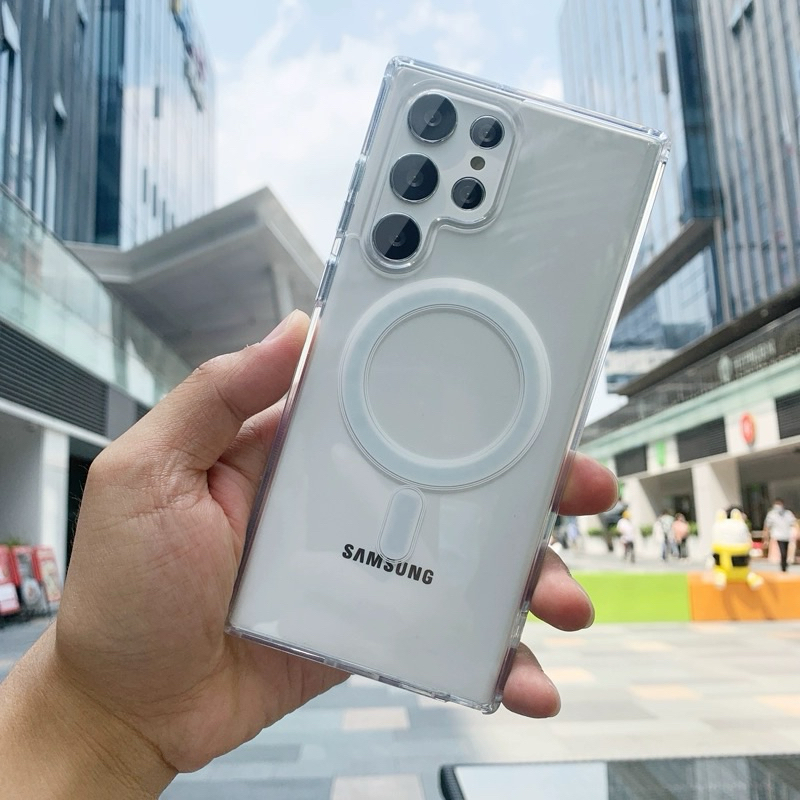 capa case magsafe magnético Transparente modelo para samsung S20FE S21 S23 S23 Fe S24 S24Plus S24Ultra S25 S25Plus Ultra em Oferta na Shopee