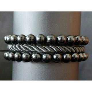 Kit Pulseira Preta - Elegante conjunto com 3 pulseiras