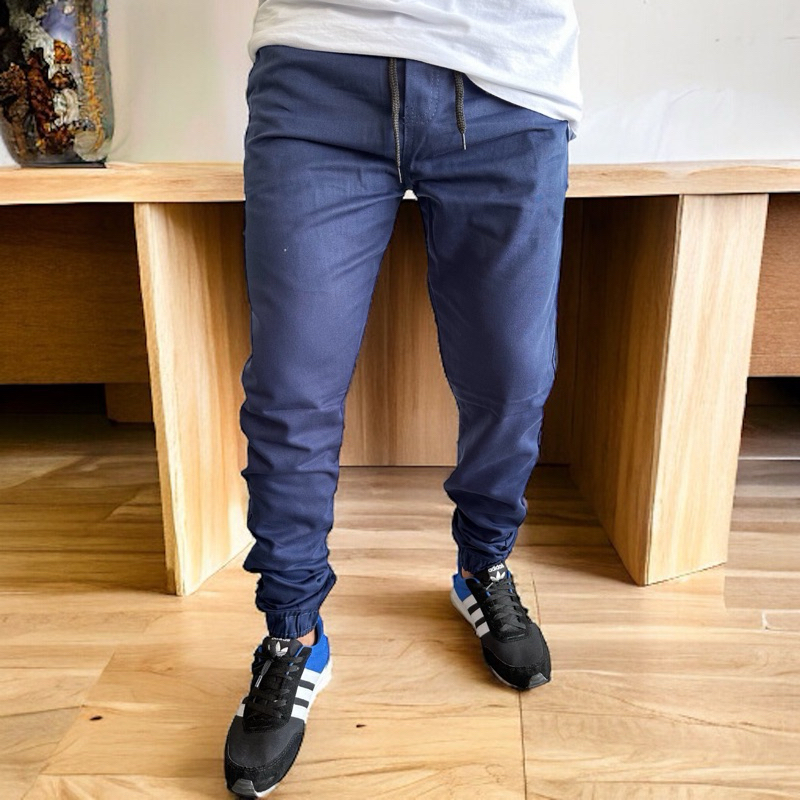Calça jooger jeans rasgado Masculina  Sarja Slim Jeans Diversas Cores