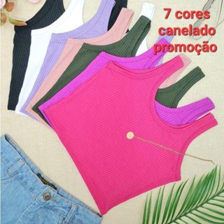 Cropped/TOP alça grossa canelado lisos LIQUIDAÇÃO