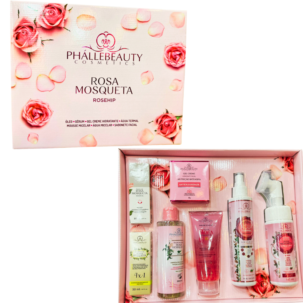 Kit Skin Care Rosa Mosqueta 7 itens - Phallebeauty