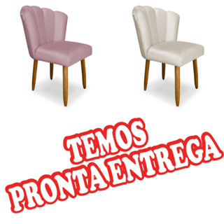Envio Imediato - Cadeira Pétala Decorativa Pés Palito Veludo Premium em Oferta na Shopee