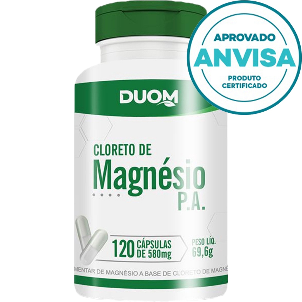 Cloreto de Magnésio - 120 Cápsulas 580mg - Duom