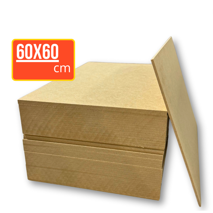 Chapa MDF 60x60 cm Placa 3mm – LOTE 02, 10, 25 Unidades – Artesanato, Sublimação, Quadro, Decoração em Oferta na Shopee