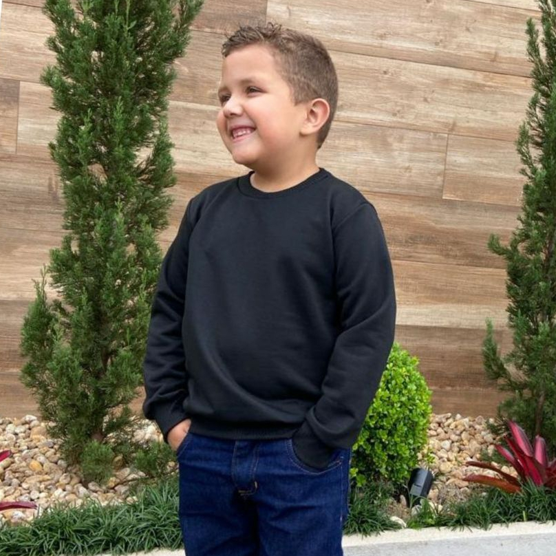 Kit 2 Blusas de Frio Infantil Moletom Moletinho Gola Redonda Unissex