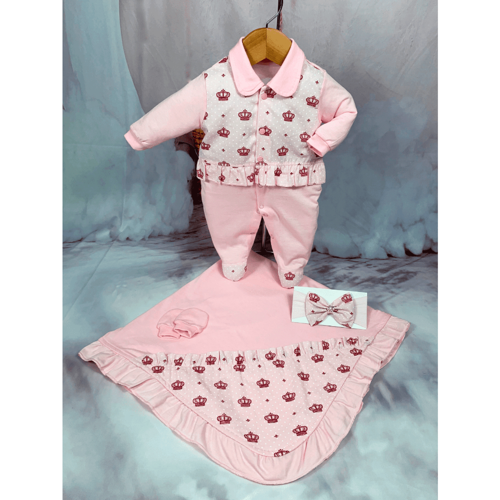 Kit Saída De Maternidade Menina Princesa Coroa Rosa em Oferta na Shopee