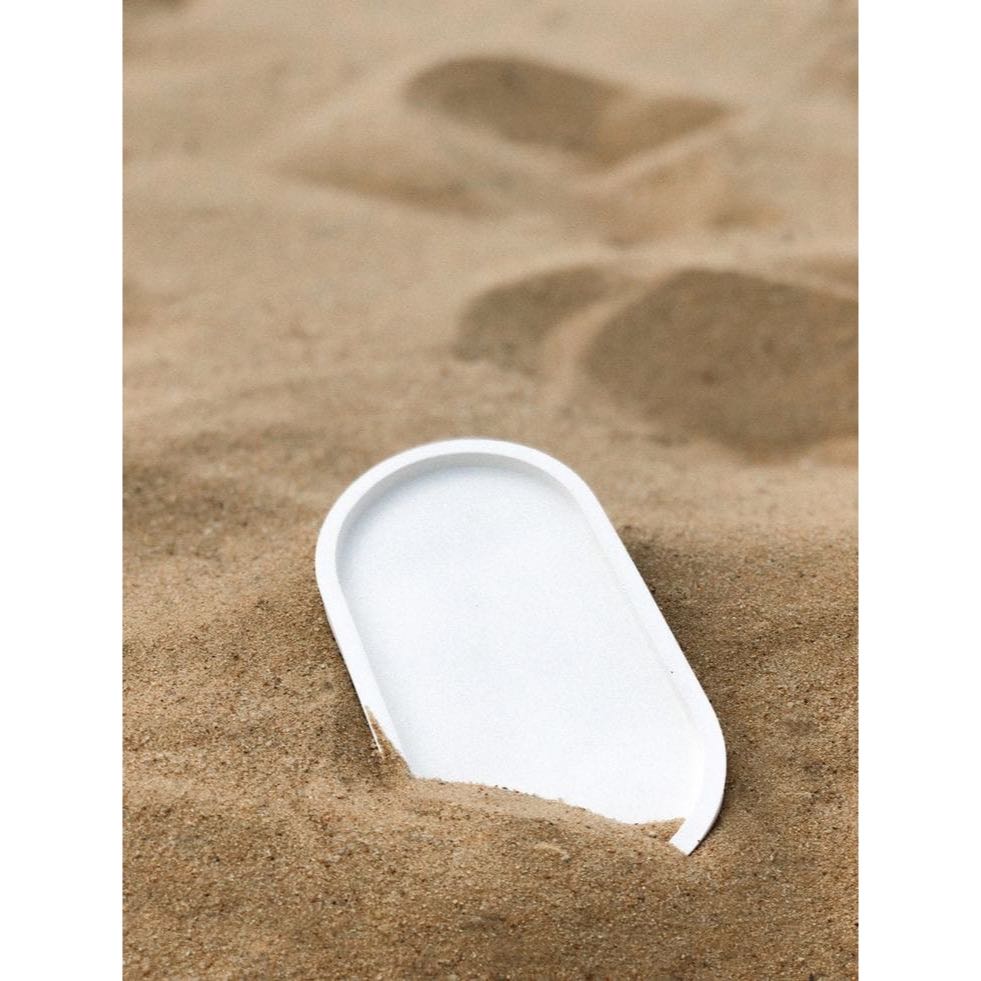 Bandeja Oval Decorativa de Gesso 17cm Bandeja para Objeto porta joia brinco chave smartwatch