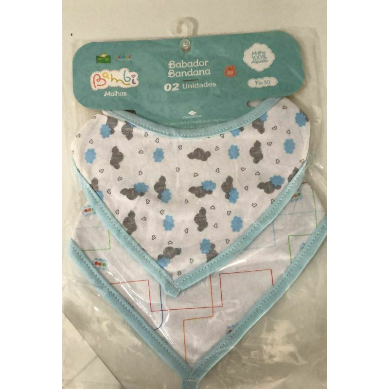 Kit de Dois Babador Bandana com fechamento em botão