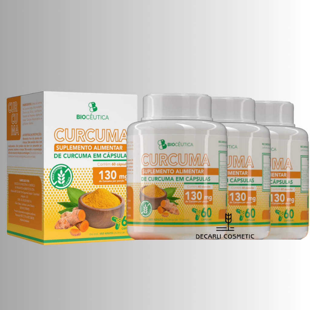 3 UN Curcuma 60 Caps - Bio Cêutica em Oferta na Shopee