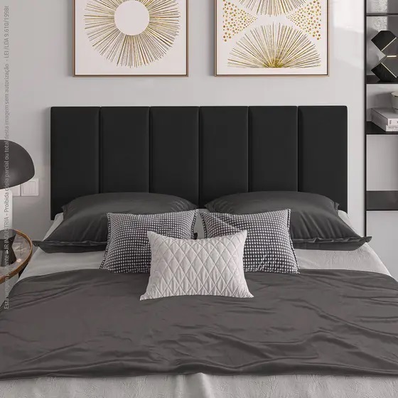Cabeceira De Casal 140x55cm Capitonê Estofada P/ Cama Vitória