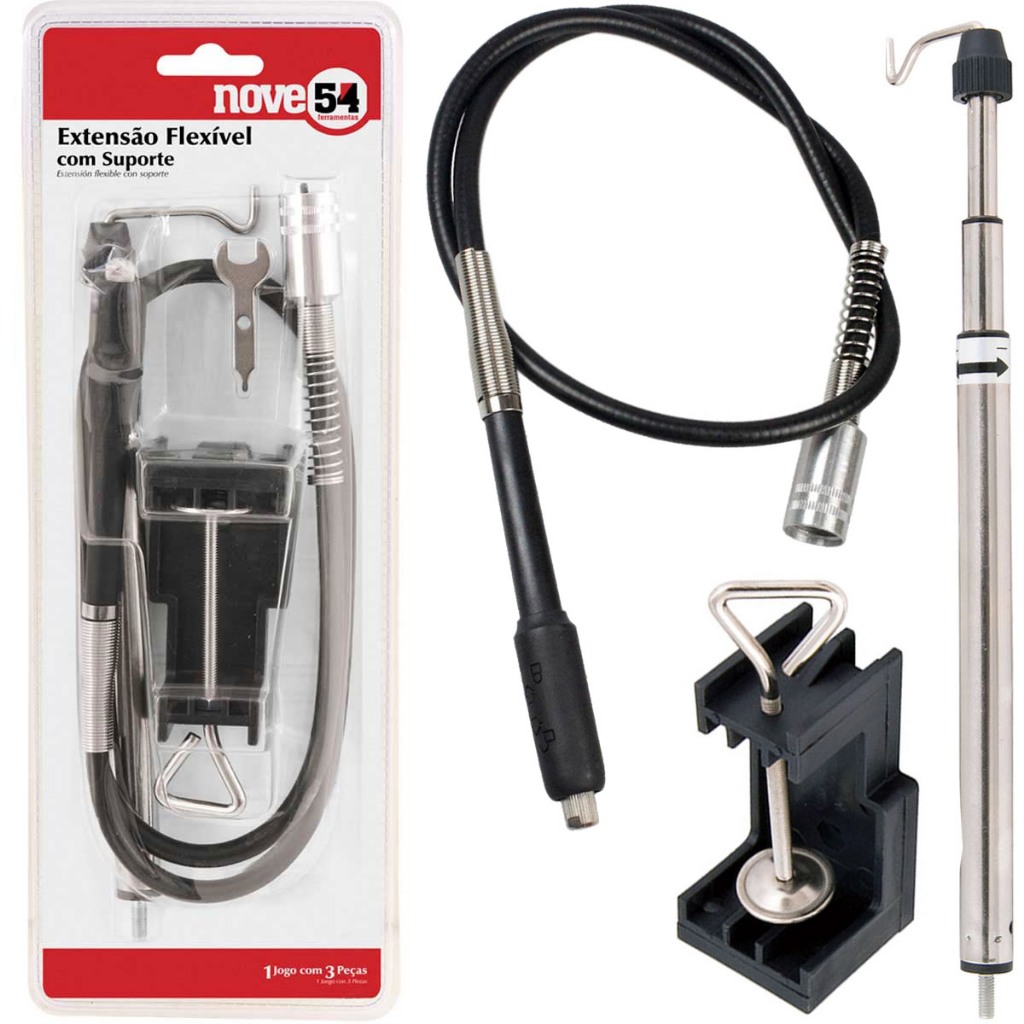Extensão Flexível Chicote Rabicho com Suporte para Meda para Micro Retíficas Padrão Dremel Nove54