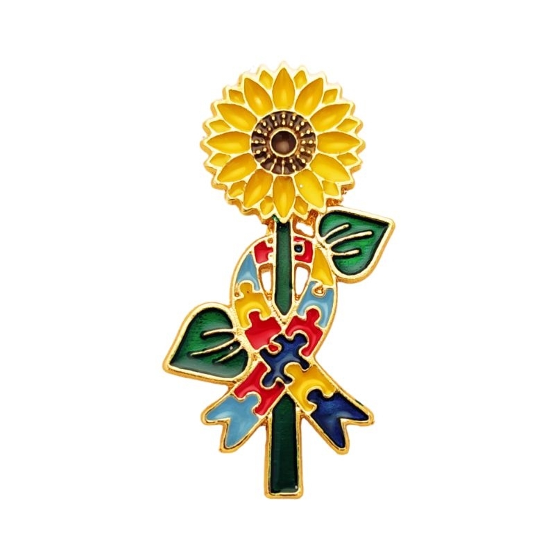 Broche Pin girassol causa autista deficiências não visíveis.