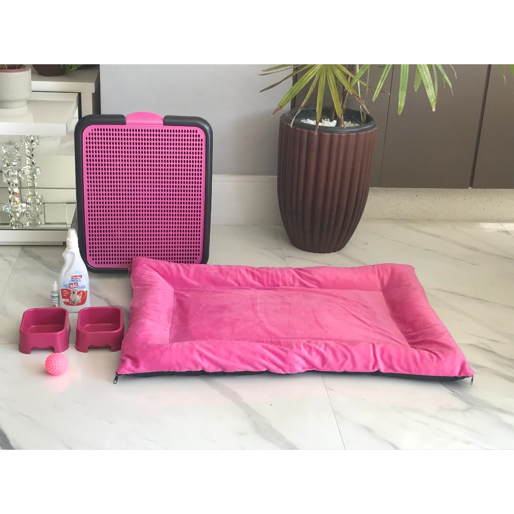 Kit Cama Colchonete Pelúcia Cama Para Cachorro e Gatos Tam P a G