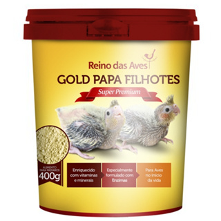 GOLD PAPA FILHOTES POTE 400G - REINO DAS AVES em Oferta na Shopee