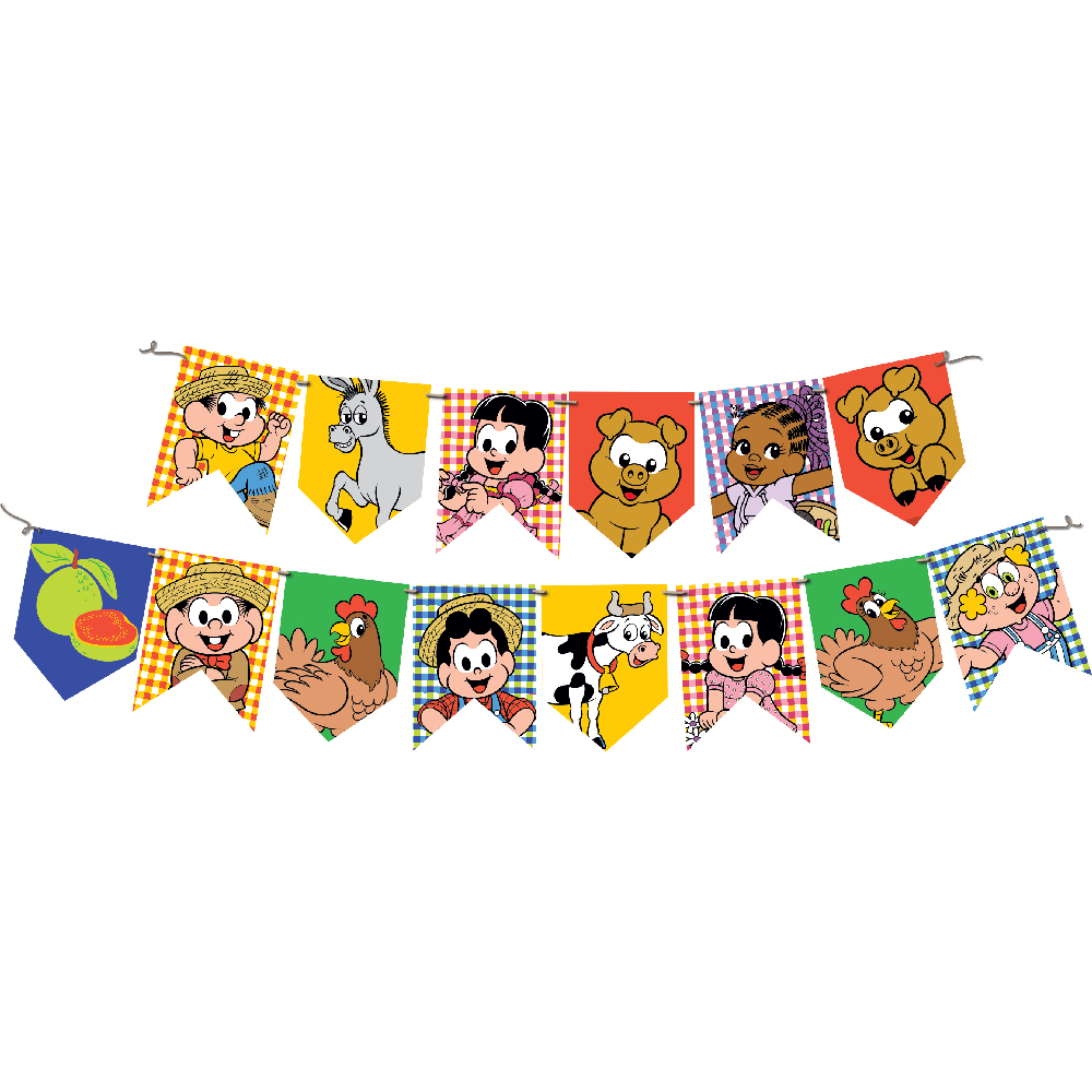 Faixa Decorativa Estilo Bandeirinhas - Arraiá do Chico Bento - Festa Junina e Julina - Arraiá e São João