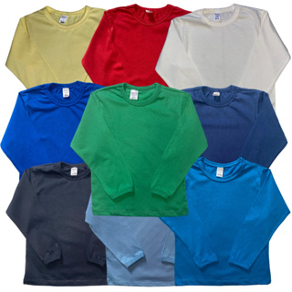 Kit 2 Camiseta Infantil Manga Longa Menino Lisa Inverno 2 à 8 Anos em Oferta na Shopee