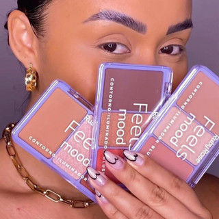 Paleta Trio Contorno Iluminador Blush Feels Mood - Ruby Rose