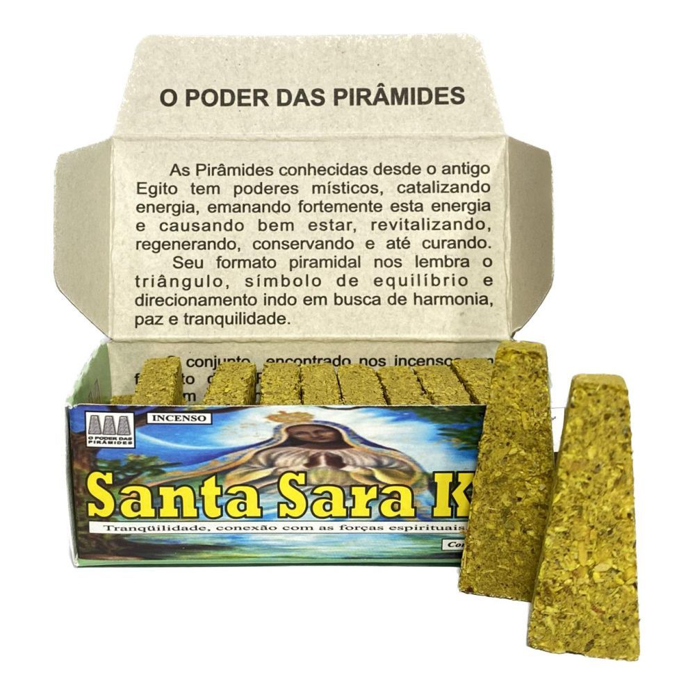 Incenso Pirâmide Defumador Santa Sara Kali - Espiritual Tablete com 20 unidades