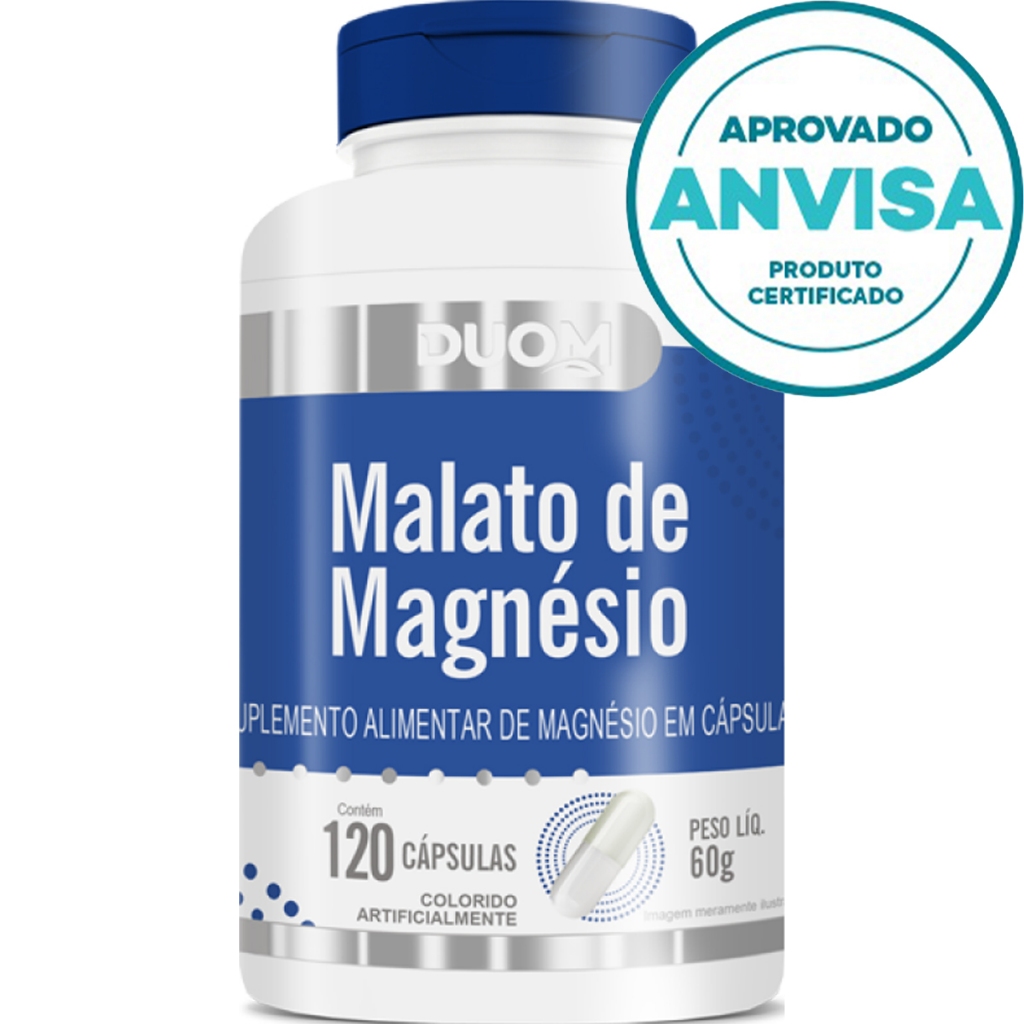 Magnésio Dimalato ( Malato ) - 120 Cápsulas 500mg - Duom