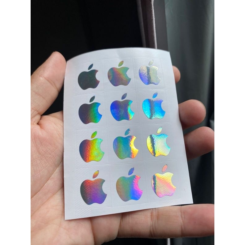 12 uni Adesivo Maça Apple Adesivo para Iphone, iphone apple holográfico