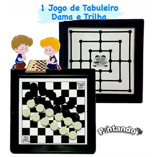 1 Jogo Dama e Trilha-2 em 1 Brinquedo Grande 24x24-Dutati em Oferta na Shopee