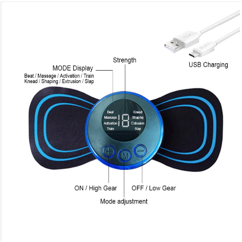 Portátil Alivia Dores Corpo Pescoço Mini Massageador de Cervical Elétrico