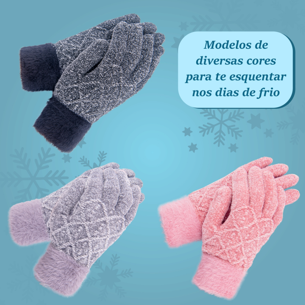 Luvas femininas Luvas de inverno sorriso simples menina KX3046PP em Oferta na Shopee