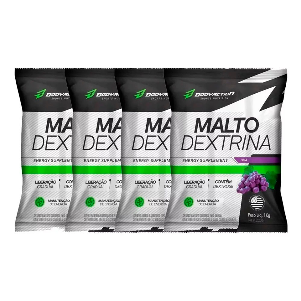 4x Maltodextrina - 1kg - Bodyaction em Oferta na Shopee