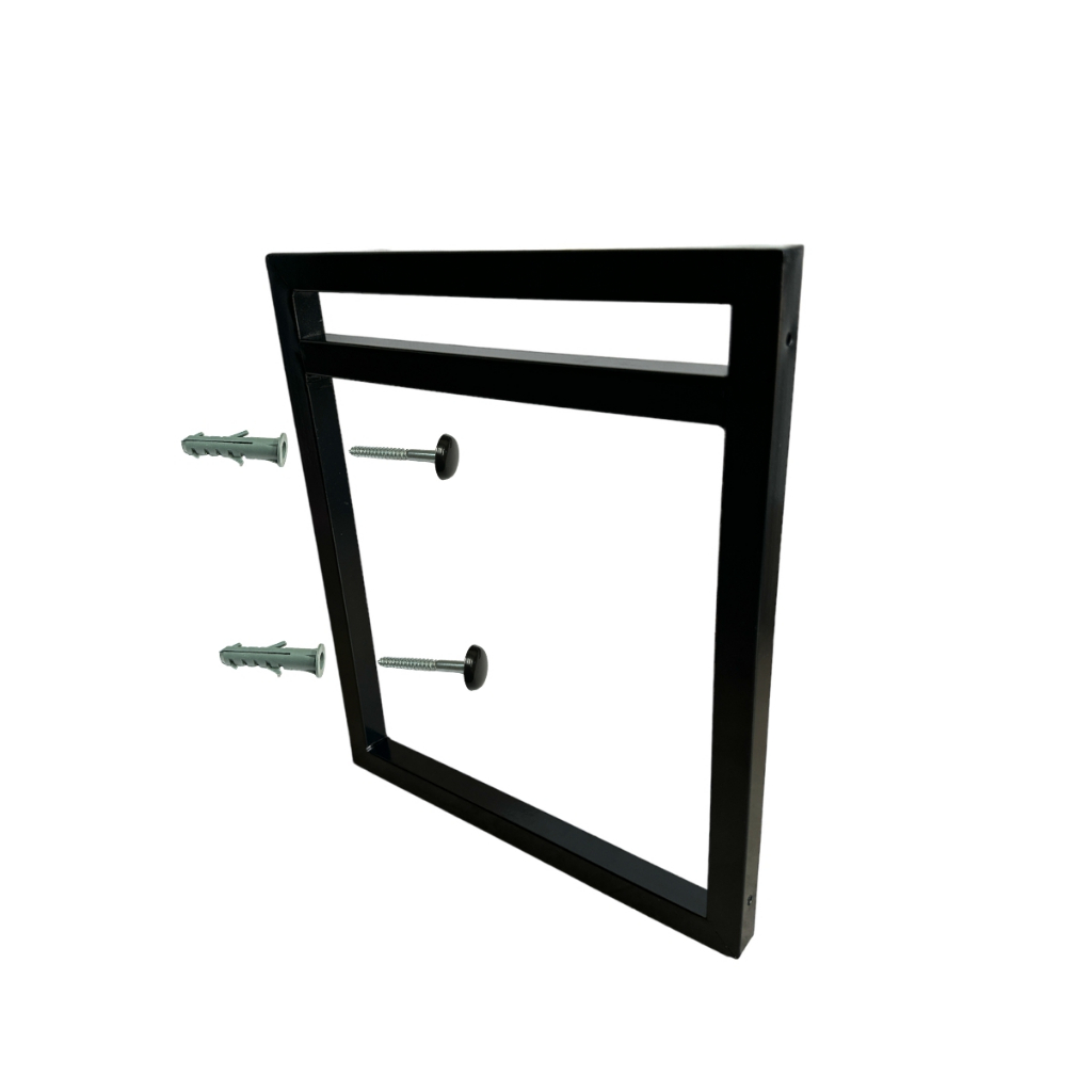 Suporte Para Prateleiras Estilo Industrial 35x30cm De Parede Preto Decorativo Suspenso Tubo Metalon 20mm Reforçado Moderno Elegante Com Parafusos e Buchas