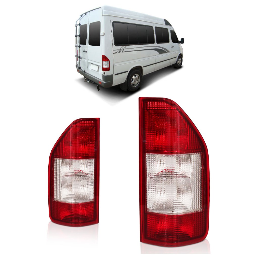 Lanterna Traseira Sprinter 2003 2004 2005 2006 2007 2008 2009 Tricolor Lente Estriada Acrilico - Spare Parts and Accessories for Vehicles