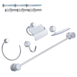 Kit Jogo De Acessórios Alta Qualidade Para Banheiro ABS Cromado 5 Peças