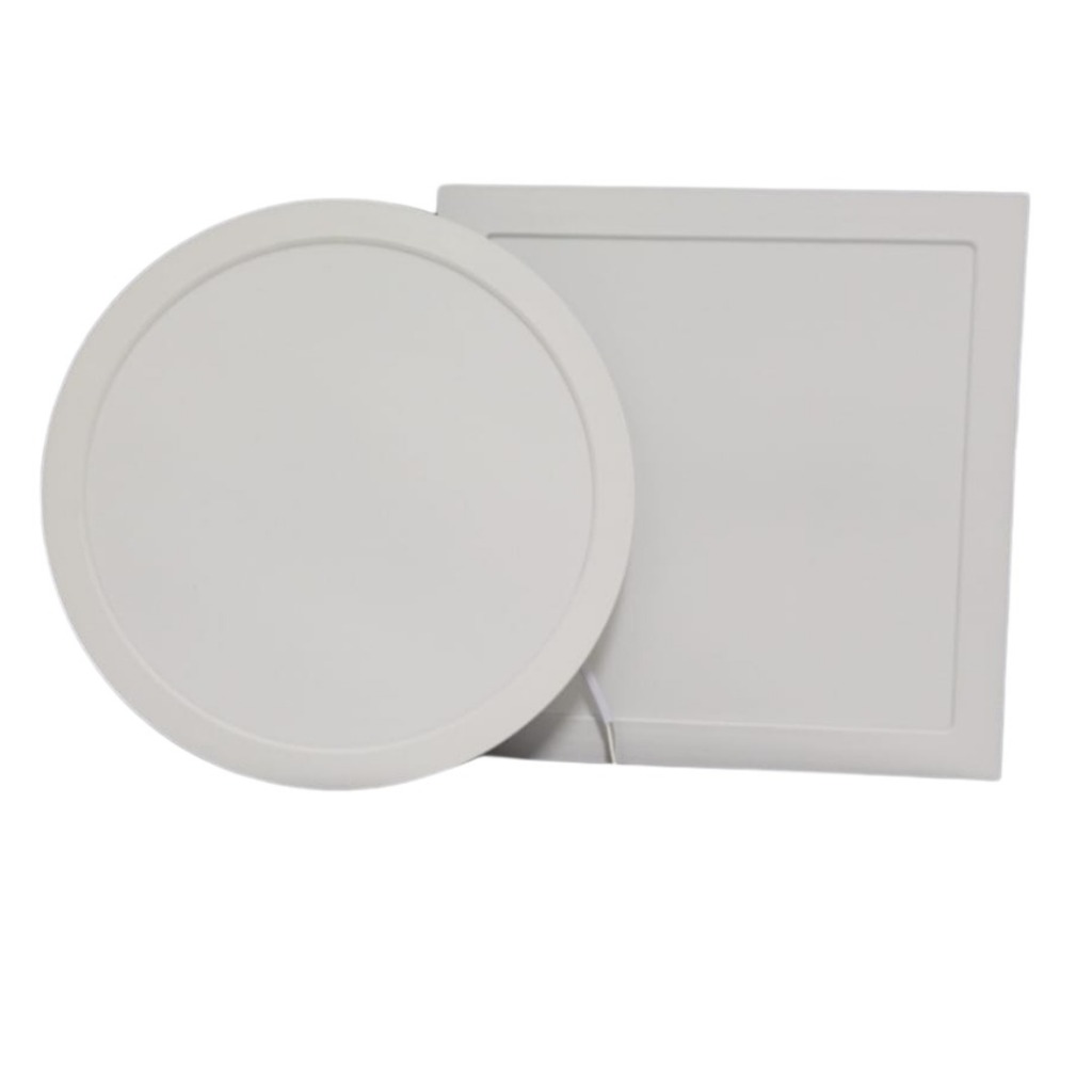 KIT 10 Luminária Plafon LED 12w Quadrado/Redondo Embutir Branco Frio 6500k de PVC bivolt Pop 1ª Linha Promoção