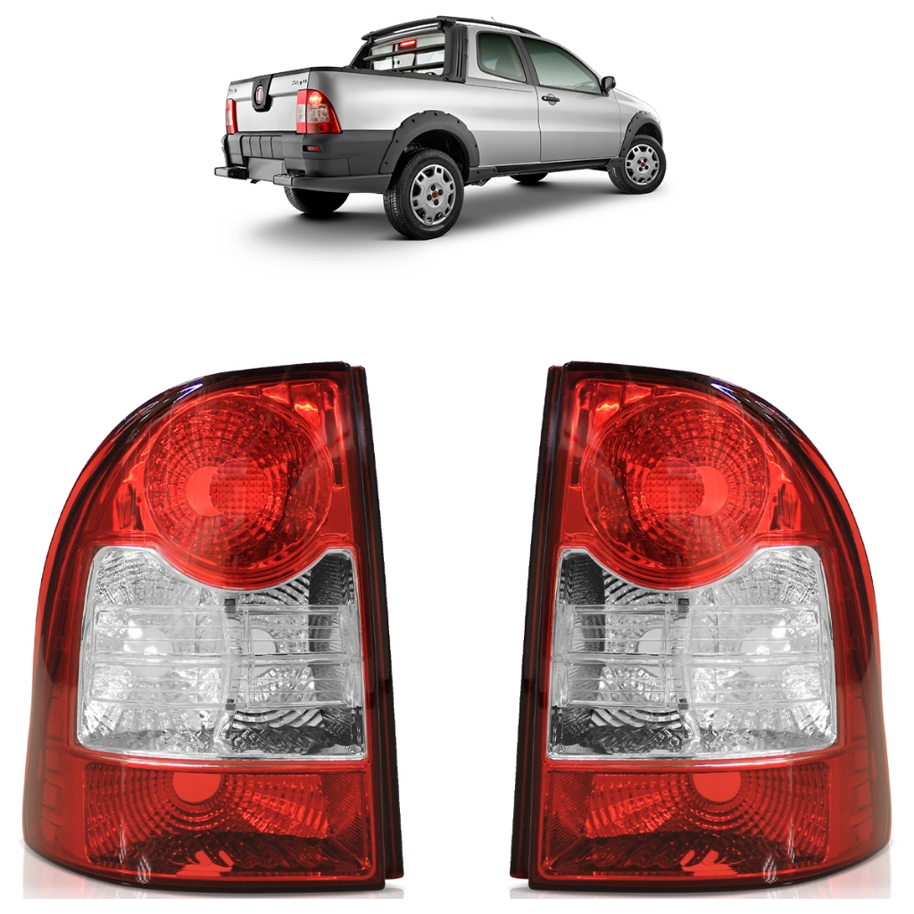 Lanterna Traseira Strada G4 2009 2010 2011 2012 2013 Bicolor Lente Lisa Acrilico em Oferta na Shopee