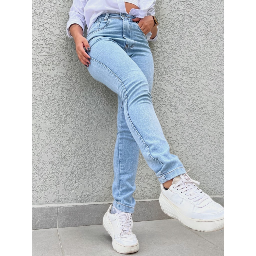 Coolestfeminina 8248 Calça Jeans feminina cintuta alta mom Lisa 8248