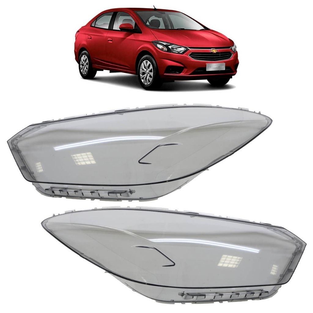 Lente Farol Principal Prisma Lt Ltz 2017 2018 2019 Fumê Lente Lisa Acrilico - Spare Parts and Accessories for Vehicles