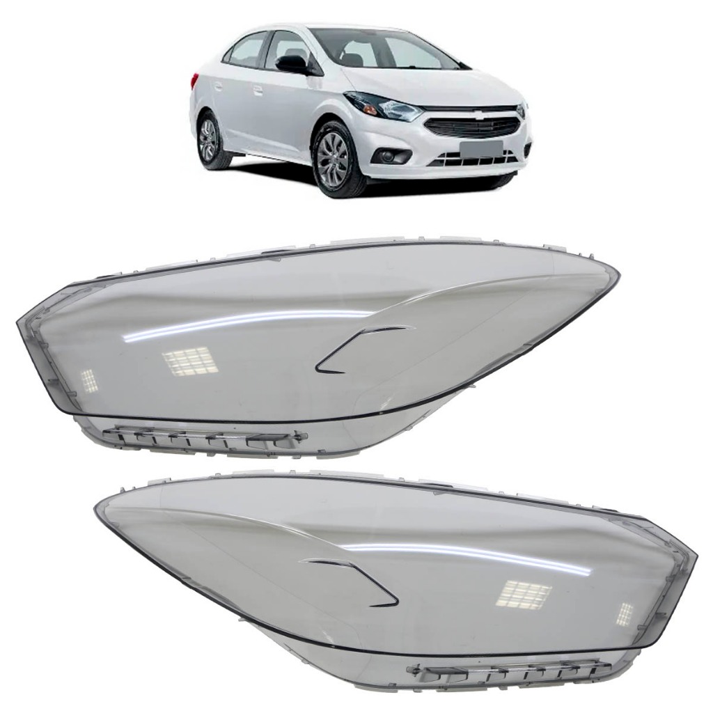 Lente Farol Principal Onix Lt Ltz 2017 2018 2019 Fumê Lisa Acrilico em Oferta na Shopee