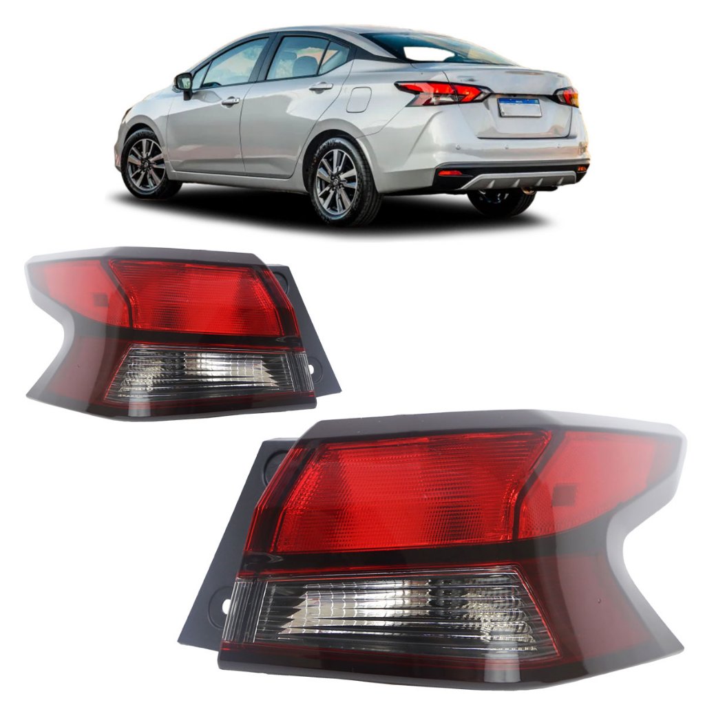 Lanterna Traseira Versa 2020 2021 2022 Bicolor Canto Lente Estriada Acrilico em Oferta na Shopee