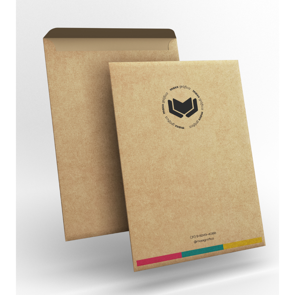Envelope Kraft Personalizado para Folha A4 - Várias Quantidades