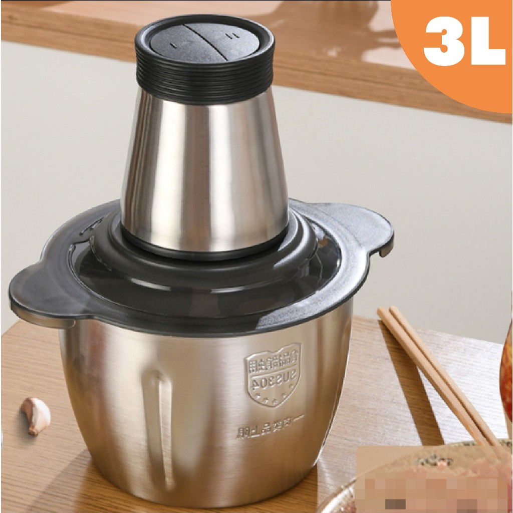 3L Picador De Alimentos Moedor De Carne Mixer Elétrica Processador Cozinha Casa Alho - 110v- LeveHome