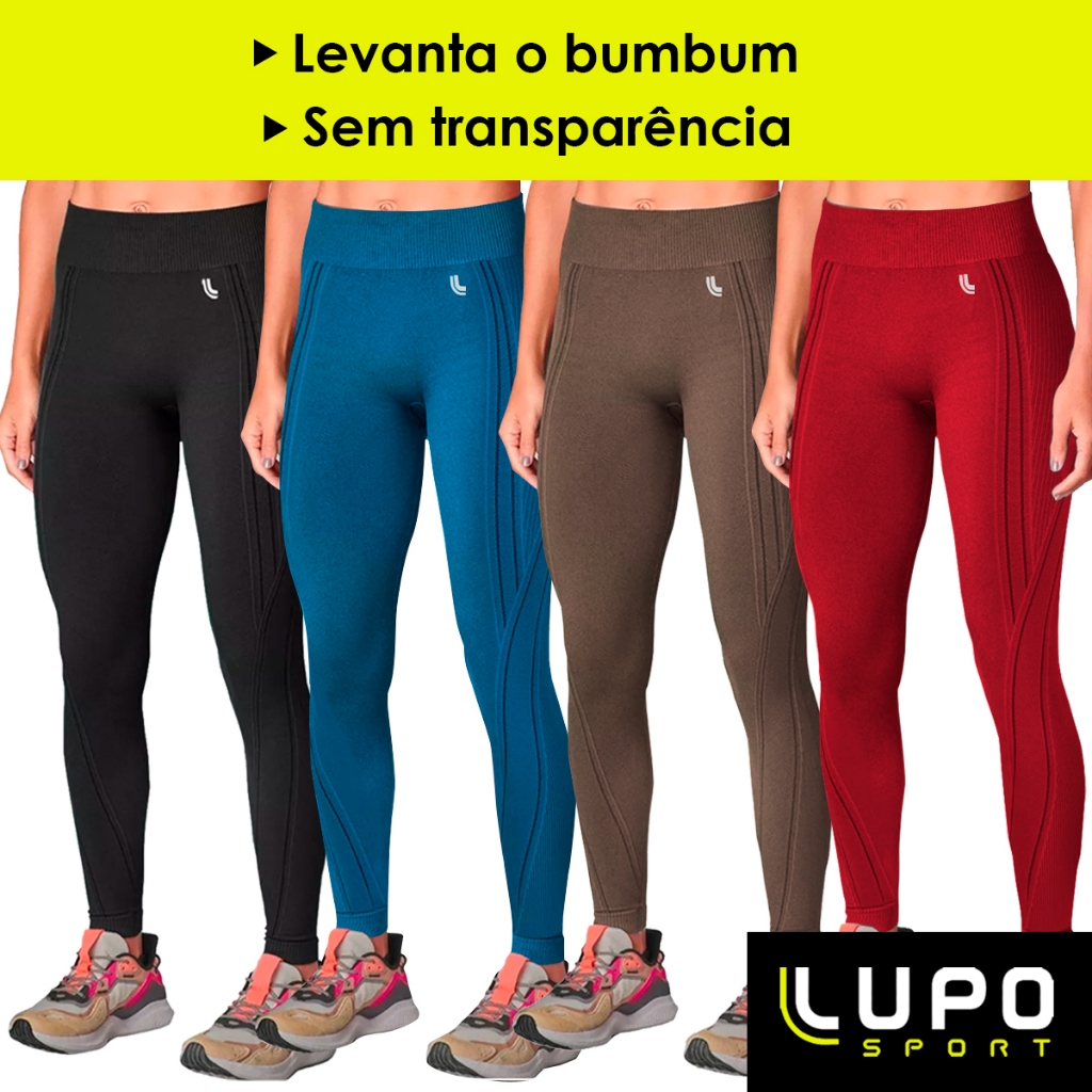 Calça Legging Lupo Original Max Sport Feminina Sem Costura Leg Fitness Academia Legue Cintura Cós Alto Grossa Sem Transparência